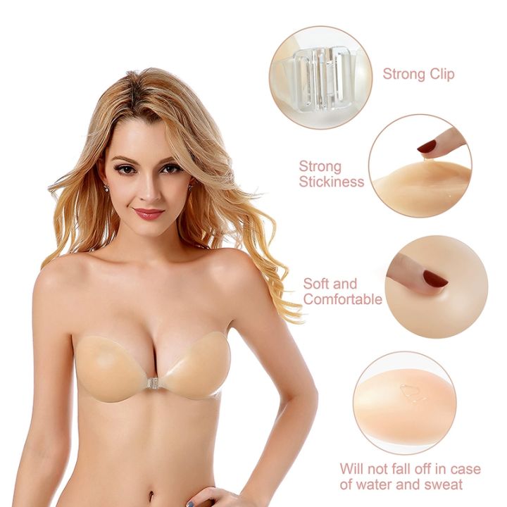 Women's Strapless Breast Sticker Bra Transparent Invisible Silicone Breast  Patch