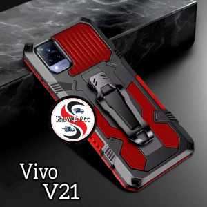 Casing Vivo V21/V21E Case Armor Belt Clip Kick Standing Cover Hardcase Robot