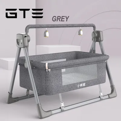 GTE Newborn Electric Cradle Rocking Bed Smart Coax Baby Cot Infant Sleeping Basket With Bluetooth Music - Fulfilled By GTE SHOP