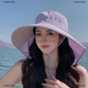 [COD] Laogeliang หมวกทรงถังพร้อมผ้าคลุมไหล่น้ำหนักเบาระบายอากาศได้ดี หมวกกันแดดหมวกชายหาดดีไซน์สำหรับฤดูร้อน