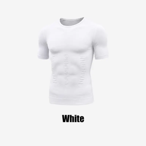 Mens Compression T-Shirt Short SleeveTummy Control Waist Slimming Body Undershirt Shaping Breathable Stretch Base Layer for Basketball Running Gym Workout Daily Wear