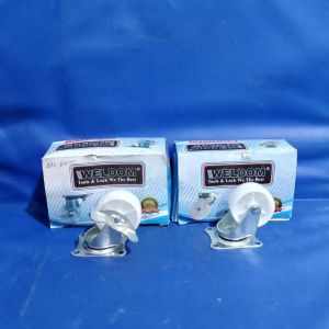 RODA KURSI GEPENG NYLON PUTIH 3INCH WELDOM CASTER 2 INCH 3 INCH NILON