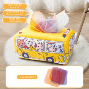 GYYT Colorful Magic Tissue Box Finger Exercise Soft Fabric Montessori Toy Developmental Toy Crinkle Paper Sensory Toy Infant