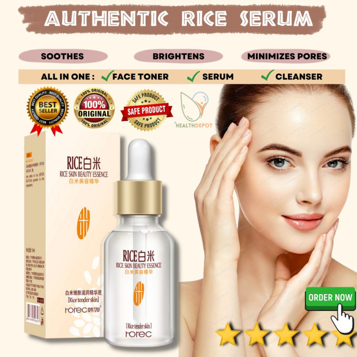 Pampabata ng Mukha, White Rice Serum 15ml Pampakinis Pampaputi anti ...