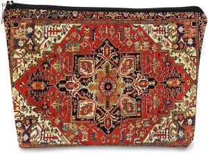 Antique Persian Tribal Texture Makeup BagVintage Ethnic Pattern Cosmetic Bag Best Gift Idea for Teen Girls WomenBirthday Christmas Gifts for Girls Women Daughter Sister