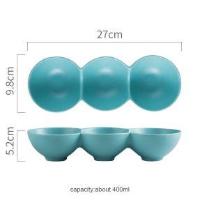 🔥FAST SHIPPING🔥 Nordic Style Ceramic Dipping Saucer Tableware Side Plate Thress Grid Seasoning Soy Sauce Plate