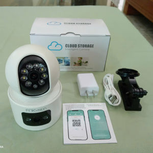 Bộ Camera Wifi IP 2 Mắt 8MpX - Quan Sát Siêu Nét Đa Góc Xoay 360 & Báo Động Chống Trộm