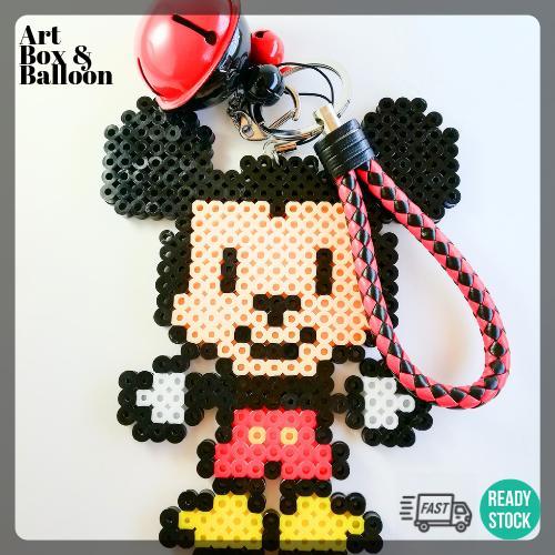 [Ready Stock] Mickey Mouse Cartoon Perler Beads Keychain Gift