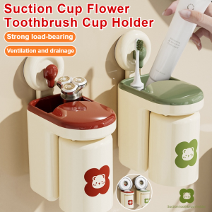 Nohole hanging rack suction cup toothbrush draining shelf