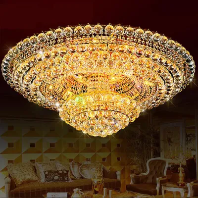 Đèn Mâm Pha Lê Ốp Trần Kích Thước Lớn Sang Trọng Hiện Đại 2 Tầng Đổi Màu 3 Chế Độ Đẹp Mắt - Bảo Hành 5 Năm