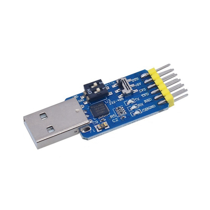 Convertitore USB TTL 6-in-1 Con Chip CP2102 – Supporta 3.3V/5V E Sistemi Win/Linux, Per Debug E Programmazione