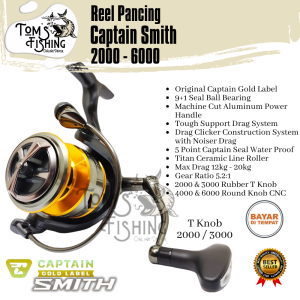 Reel Pancing CAPTAIN SMITH 2000 - 6000 Gold Label (9+1 Bearing) Power Handle Murah - Toms Fishing