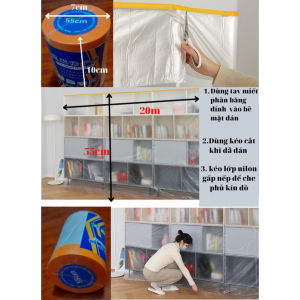 Nilon che bụi đa năng bọc hàng che chắn sơn che đồ bảo vệ nội thất bọc hàng Có một đầu dán-ESTLA