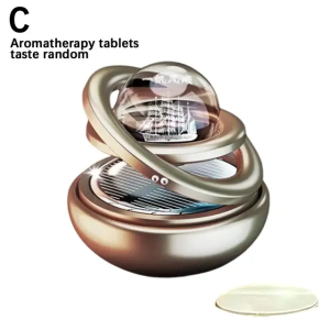 Solar Car Air Freshener Rotating Aromatherapy Diffusing Car Interior Air Freshener Perfume Fragrance Mist