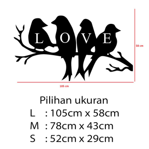 Stiker Dekorasi Unik Lucu Kaca Dinding Rumah Cafe Restaurant Kafe Office Home Decor Kantor Toko Hiasan Dinding Wall Custom Cutting Sticker Bearing Birds