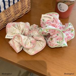 [COD] Modingdue Korean Fashion Floral Scrunchies Women Girls Elastic Hair Rubber Band Accessories Tie Hair Ring Rope Headdress Headwear