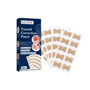 Eelhoe Toe Nail Correction Patch Foot Care Pedicure Tool Fixer Ingrown Toenail Corrector Sticker Paronychia Recover Toenail Elastic Patch Corrector Anti-roll Nail Free Glue Toe Inlay Nail Corrector Patch（50pcs/box）