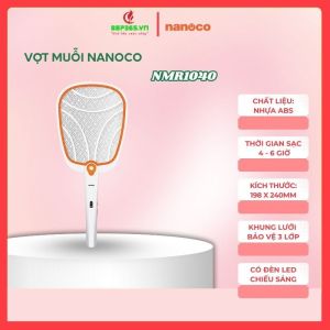 Vợt Bắt Muỗi Nanoco NMR104O Khung lưới bảo vệ 3 lớp Có đèn Led chiếu sáng - BST