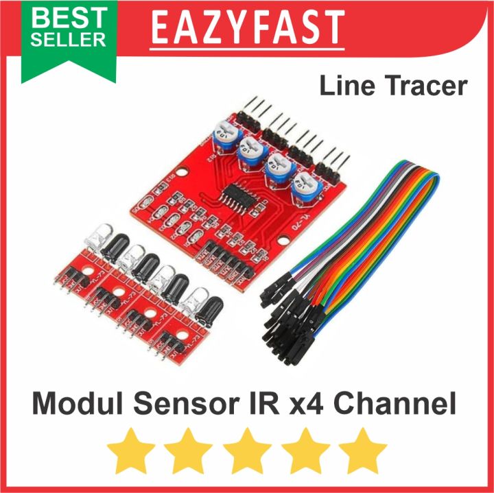 Modul Sensor Robot Line Follower Tracer Channel Infrared Robot