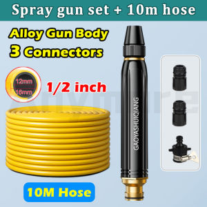 🔥Anymore High Pressure Nozzle Spray Car Wash Nozzle With 10m Garden Hose Gun Cleaning Water Gun 3 levels of adjustment Washer Spray Gun Nozzle Pressure Water Jet For Washing Car Gun Household Watering Nozzle