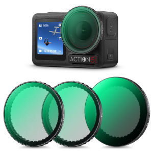 K&F CONCEPT Action Camera Filters Kit 3-in-1 (CPL+ND2-32+Black Mist 1/4) Compatible with DJI Osmo Action 3/4/5Pro