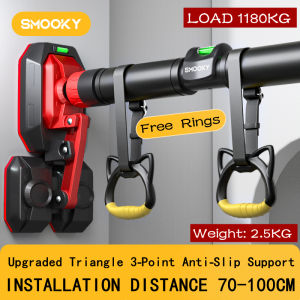 [✅SG SMOOKY] Pull Up Bar Door Wall Mounting Home Chin Up Bar No Drilling Five safety protections With Free Hanging Rings