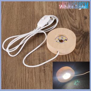【Enthusiasm】🌟🌟【Hot Sale】🎈 Vòng gỗ ánh sáng cơ sở USB với switch LED ánh sáng xoay hiển thị đứng đèn cơ sở trang trí nội thất