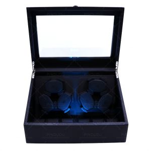 6+6 Slot Automatic Watch Winder Leather Storage with Additional Storage Display and 4 Rotation Modes