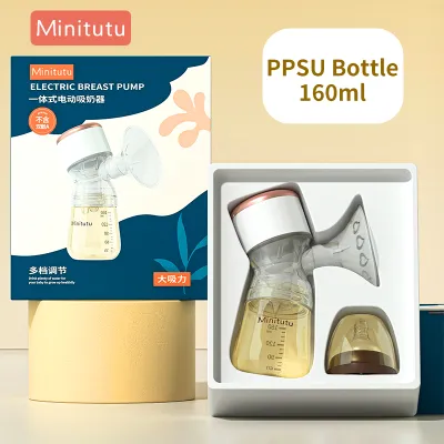 Minitutu 160ML Electric Breast Pump Set One-step breastfeeding Painless Pumping with 160ml PPSU Feeding bottle