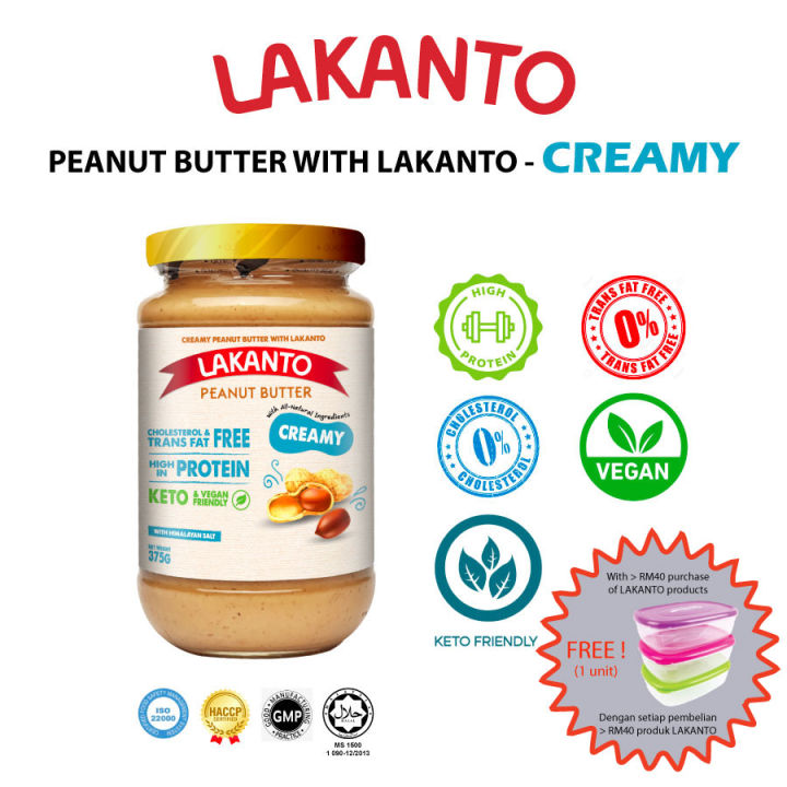 LAKANTO Peanut Butter CREAMY / Jenis Berkrim (375g) Expiry Dec 2024