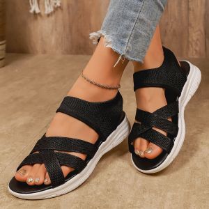 [Free Shipping] Plus-Size WomenS Thick-Soled Sandals 2026 Mid-Heel Beach Style Soft Sole Comfortable For Everyday Wear Fashionable Casual Versatile And Non-Slip