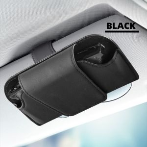 Car glasses clip multifunctional leather car glasses case universal sunglasses clip car sunshade glasses storage box multiple colors to choose from