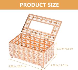 Europe Style Tissue Box Luxury Crystal Paper Towel Storage Box Living Room Tissuer Home Supplies for Table Car Kotak Tisu Kristal Rumah Mewah Deko 水晶紙巾盒