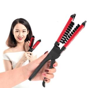 Double Sided Straightening Brush Clamp Hair Brush V-Shape Hair Styling Comb Hairdressing Tool for Home Barber Shop