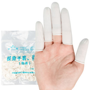 ถุงนิ้วมือยาง ถุงนิ้วยาง ปลอกนิ้ว Finger cots (100ชิ้น)