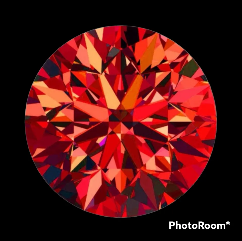 Berlian Red Moissanite Round Briliant 1ct D VVS1 Premium