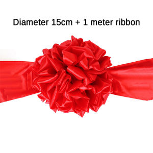 Opening Ceremony Satin Big Red Flower Ball Ornament Chinese Wedding Ceremony Joyful Cloth Hydrangea Ribbon-cutting Decoration New Year Party Supply