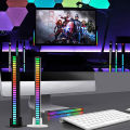 Sound Pickup Rhythm Lights RGB LED Atmosphere Light DJ Car Sound Control Colorful LED Strip Environment Disco Light Bar 32-bit Music Level Voice Control Audio Display Lamp or Home Office Outdoor Voice Activated Ambient Light. 