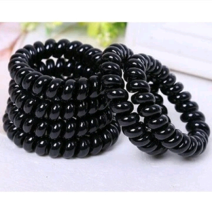 Combo 5 dây cột tóc lò xo màu đen thời trang -Cột tóc lò xo màu đen