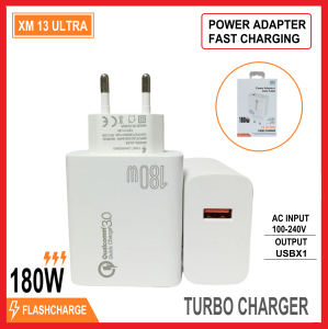 Batok Adaptor 180W For XM 13 ULTRA Turbo Charger Power Adapter USB-A Universal Support Fast Charging