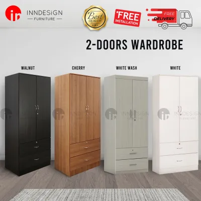 [INNDESIGN.SG] Simple 2 Doors Wardrobe (Fully Assembled and Free Delivery)