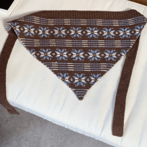 PYA94 Y2K Jacquard Wool Headscarf Fair Isle Snowflake Knitted Scarf All-match Korean Earflap Hat Women