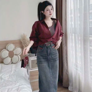 💥[A472] SET Áo kiểu nữ gồm SƠ MI XOẮN NGOÀI kèm lót trong KẺ SỌC hàng Quảng Châu xinh xắn - L2M
