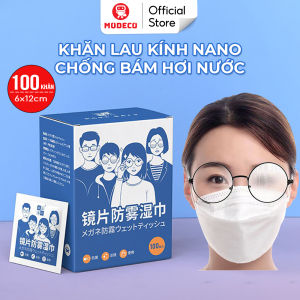 Khăn Lau Kinh Nano Modeco Chống Bám Hơi Nước Lau Sạch Bụi Bẩn Khử Khuẩn Sạch Nhờn Vân Tay Bụi Bẩn Trên Mắt Kính Điện Thoại Laptop Máy Ảnh - Hộp 100 Khăn