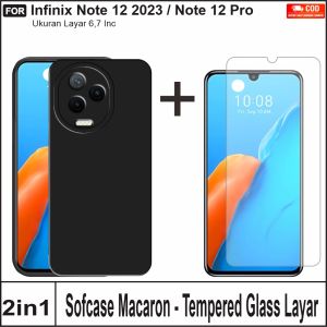 Case Infinix Note 12 2023 / Note 12 ProPaket 2in1 Softcase Macaron Warna Free Tempered Glass Layar