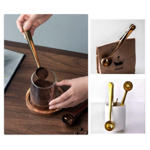 Multipurpose Stainless Steel Coffee Spoon with Clip/Sudu Kopi Keluli Tahan Karat Serbaguna dengan Klip