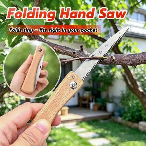 Folding Mini Hand Saw Portable Steel Saw Woodworking Garden Tree Cutting Fine Toothed Hand Tool