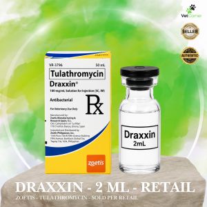 Draxxin (Tulathromycin) Sold per Bottle - 50mL and per Retail - 2mL