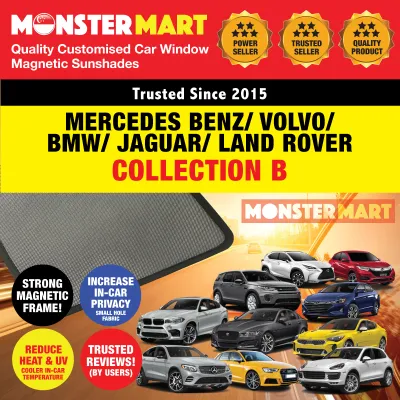 Magnetic Sunshades - CB2 Mercedes Benz Volvo BMW Jaguar Land Rover (B C GLB GLC GLE Class V40 V60 S60 S90 XC40 XC60 XC90 1 2 3 5 X1 X2 X3 X5 X6 Series XE XF E F Pace Discovery Sport Evoque)