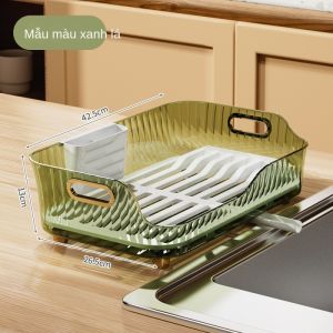 Kệ úp bát đĩa thoát nước đa năng cao cấp tránh ẩm mốc rổ rửa rau khay đựng hoa quả trang trí nhà bếp sang trọng